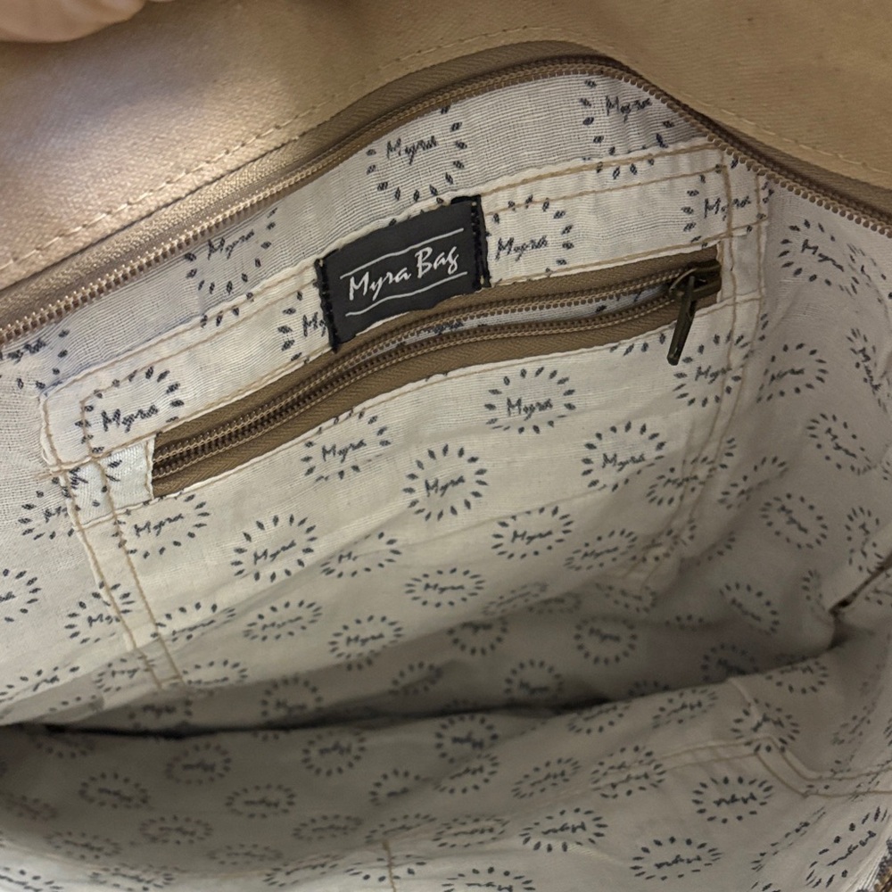 Myra tote bag Stylish Brown and Cream Tote Bag - Picture 5 of 7